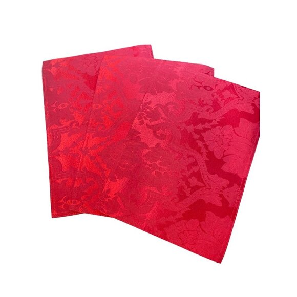 Dark Pink Red Fabric Place Mats Set of 3 - Picture 1 of 6